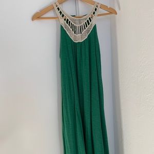 Long tribal green dress
